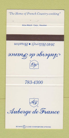 Matchbook Cover - Auberge de France Houston TX 30 Strike