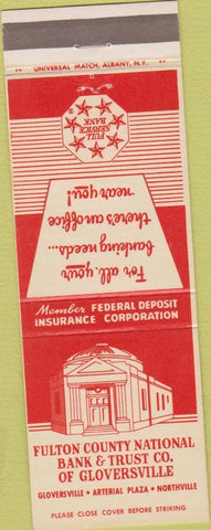 Matchbook Cover - Fulton County Bank Gloversville NY