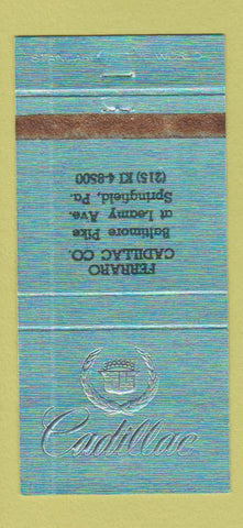 Matchbook Cover - Ferraro Cadillac Springfield PA WEAR 30 Strike