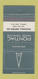 Matchbook Cover - Paschall Pontiac Aleutian Blue Grinnell IA 30 Strike
