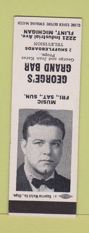 Matchbook Cover - George's Grand Bar Flint MI shuffleboard SAMPLE