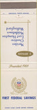 Matchbook Cover - First Federal Meriden Cheshire Middletown