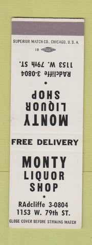 Matchbook Cover - Monty Liquor Store SAMPLE