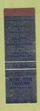 Matchbook Cover - Bon Ton Tavern Fried Chicken Baltimore MD SAMPLE
