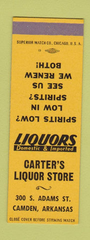 Matchbook Cover - Carter's Liquor Store Camden AR SAMPLE