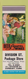 Matchbook Cover - Division St Package Store Danbury CT liquor SAMPLE