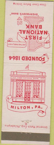 Matchbook Cover - First National Bank Milton PA