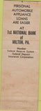 Matchbook Cover - First National Bank Milton PA