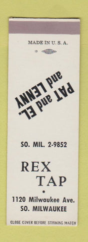 Matchbook Cover - Rex Tap South Milwaukee WI bar SAMPLE