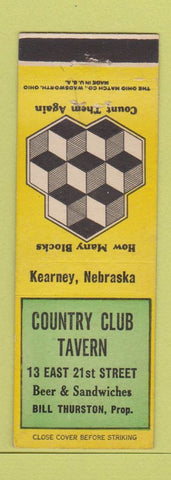 Matchbook Cover - Country Club Tavern Bill Thurson Kearney NE
