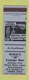 Matchbook Cover - Hall's 49 Lounge Bar Akron OH