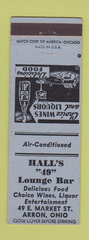 Matchbook Cover - Hall's 49 Lounge Bar Akron OH