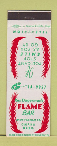 Matchbook Cover - Ken Dagerman's Flame Bar Omaha NE