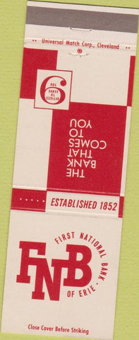 Matchbook Cover - First National Bank Erie PA