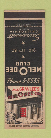 Matchbook Cover - Mel O Dee Club Sacramento CA