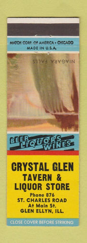 Matchbook Cover - Crystal Glen Tavern Glen Ellyn IL low phone #