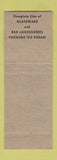 Matchbook Cover - Crystal Glen Tavern Glen Ellyn IL low phone #