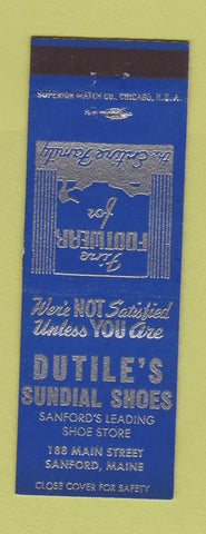 Matchbook Cover - Dutile's Sundial Shoes Sanford ME