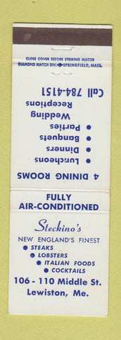 Matchbook Cover - Steckino's Restaurant Lewiston ME