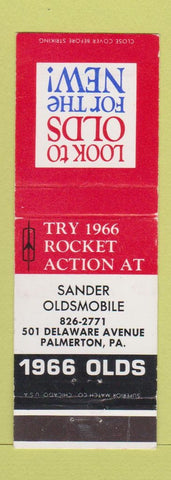 Matchbook Cover - 1966 Oldsmobile Sander Palmerton PA