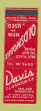 Matchbook Cover - Davis Oldsmobile Kansas City MO