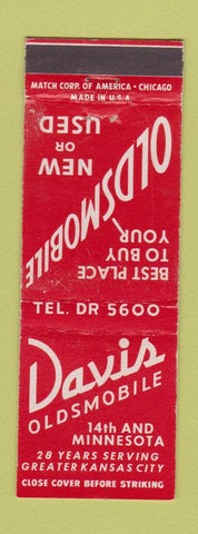 Matchbook Cover - Davis Oldsmobile Kansas City MO