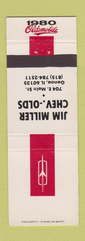 Matchbook Cover - Jim Miller Chevrolet Oldsmobile Genoa IL 1980