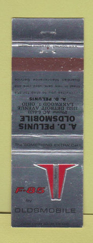 Matchbook Cover - F85 Oldsmobile AD Pelunis Lakewood OH