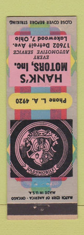 Matchbook Cover - Hank's Motors Oldsmobile Lakewood OH