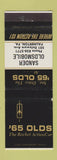 Matchbook Cover - 1965 Oldsmobile Sander Palmerton PA