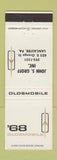 Matchbook Cover - 1968 Oldsmobile John Groff Lancaster PA