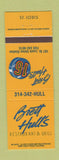 Matchbook Cover - Brett Hull's Restaurant ST Louis MO Blues hockey