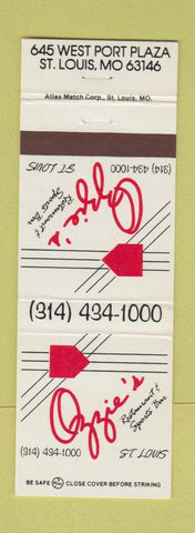 Matchbook Cover - Ozzie's Restaurant St Louis MO Smith Cardinals baseball