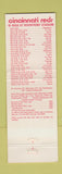 Matchbook Cover - 1981 Cincinnati Reds Baseball schedule WEAR