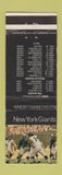Matchbook Cover - WNEW Radio New York Giants football schedule Palisades Park
