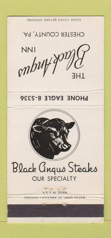 Matchbook Cover - Black Angus Inn Chester County PA 30 Strike