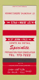 Matchbook Cover - H ST Jean & Fils St Hyacinthe QC 30 Strike