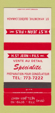 Matchbook Cover - H ST Jean & Fils St Hyacinthe QC 30 Strike