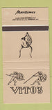 Matchbook Cover - Vito's Maritimes Canada 30 Strike