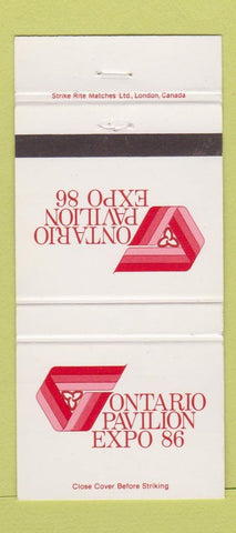 Matchbook Cover - Ontario Pavilion Expo 1986 30 Strike