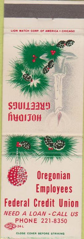 Matchbook Cover - Oregonian Credit Union OR state employees