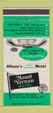 Matchbook Cover - Mount Vernon Motel Albany NY 30 Strike