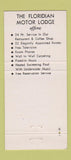 Matchbook Cover - Floridian Motor Lodge St Augustine FL 30 Strike
