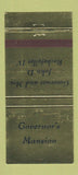 Matchbook Cover - Governor's Mansion John D Rockefeller IV 30 Strike