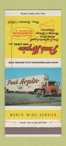 Matchbook Cover - Paul Arpin Trucking Providence RI 30 Strike