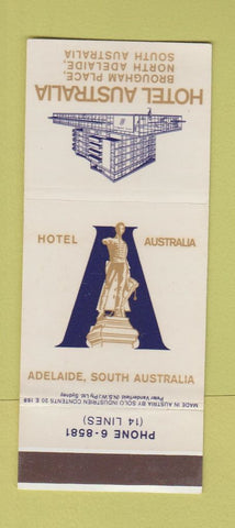 Matchbook Cover - Hotel Australia Adelaide South Australia