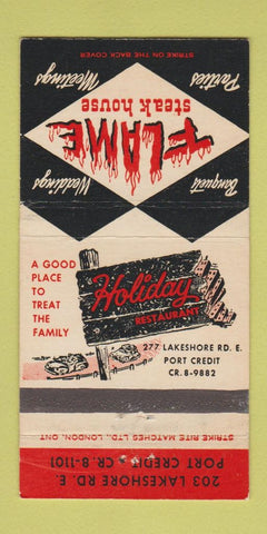 Matchbook Cover - Flame Steak House Port Credit ON 30 Strike