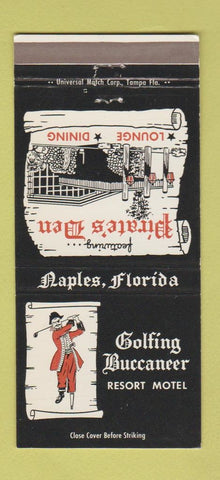 Matchbook Cover - Golfing Buccaneer Resort Motel Naples FL 30 Strike