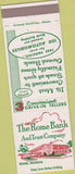 Matchbook Cover - Rome Bank  and  Trust Co Rome GA
