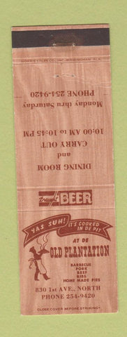 Matchbook Cover - Old Plantation BBQ